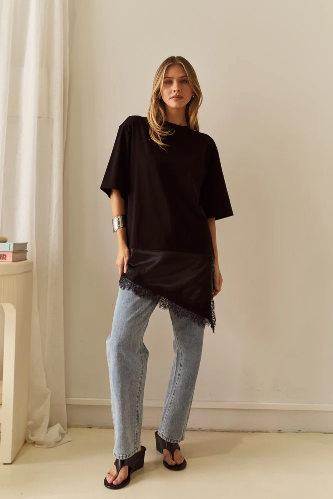 Arlo Jersey Lace Tee - Image 2