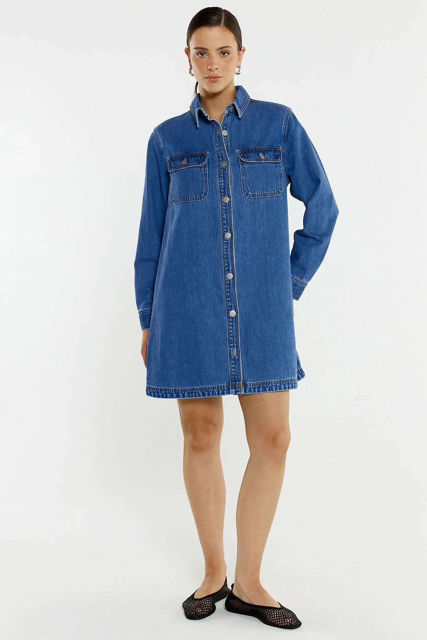 Aveline Denim Shirt Dress - Image 4
