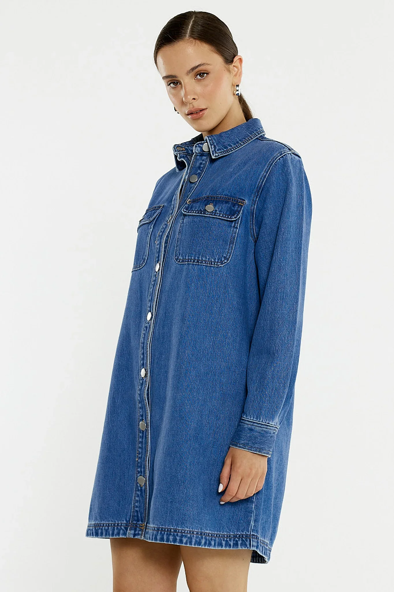 Aveline Denim Shirt Dress - Image 5