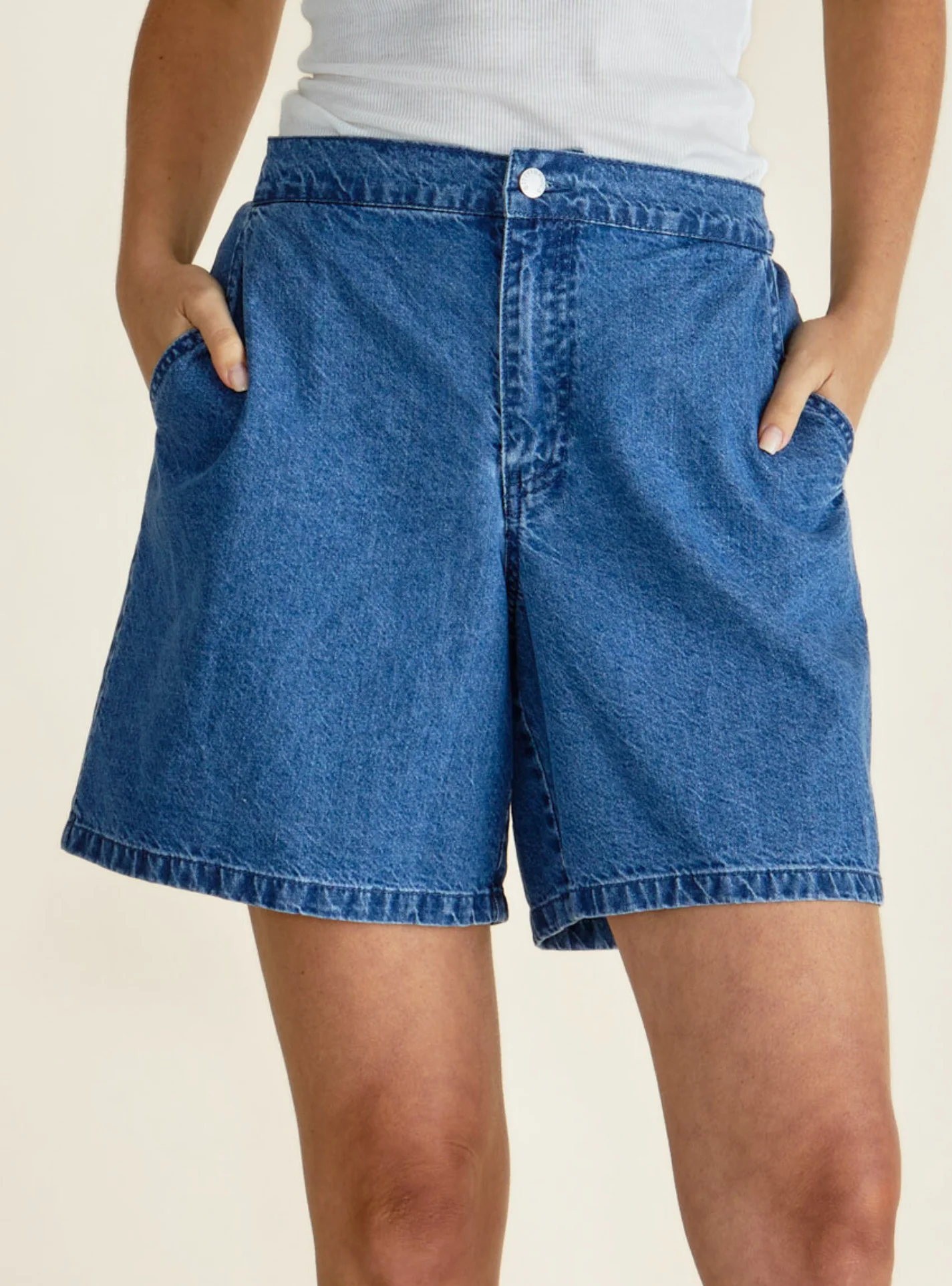 BREEZE RELAXED DENIM SHORTS - Dark Blue
