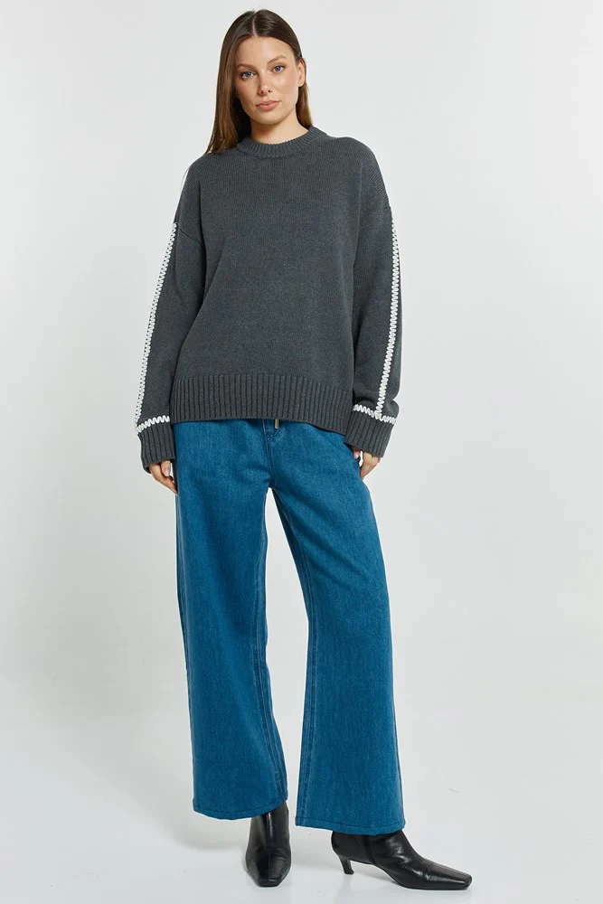 Contrast Stitch Sweater - Image 2