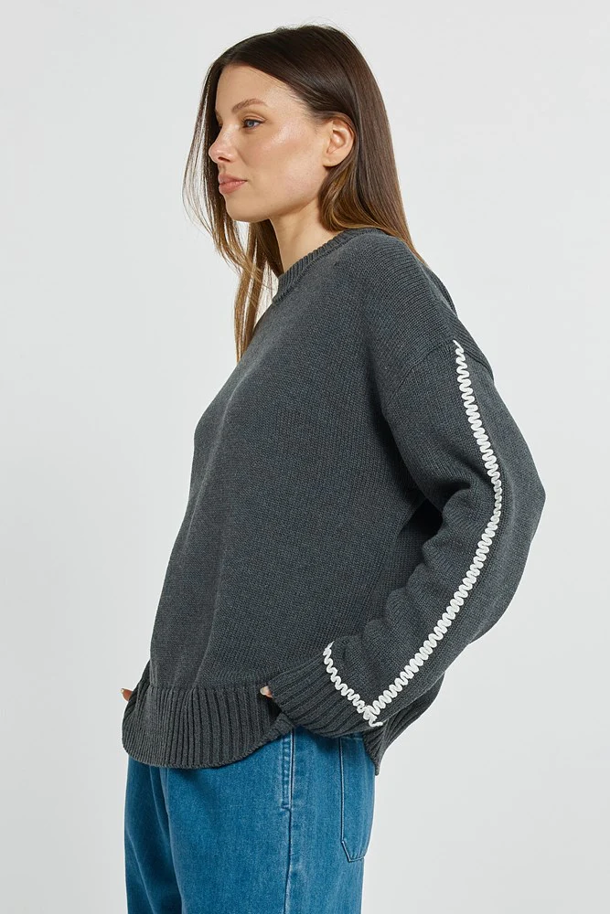 Contrast Stitch Sweater - Image 3