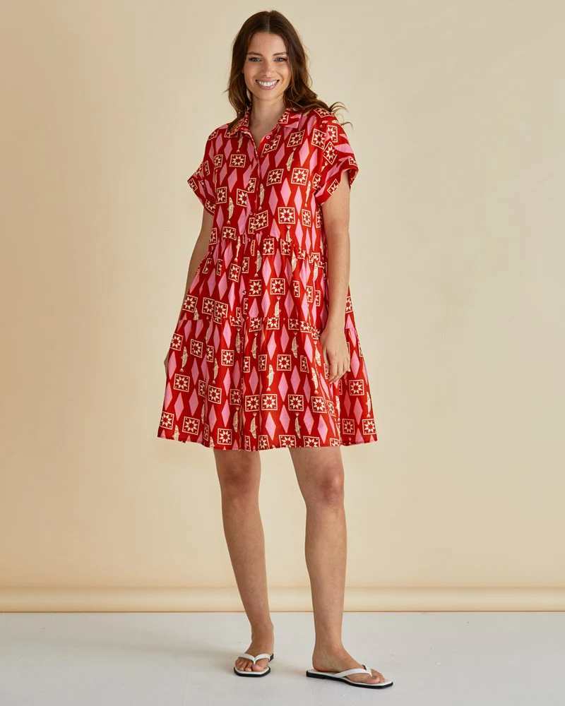 Copacabana Shirt Dress - Sardinia Geo Print