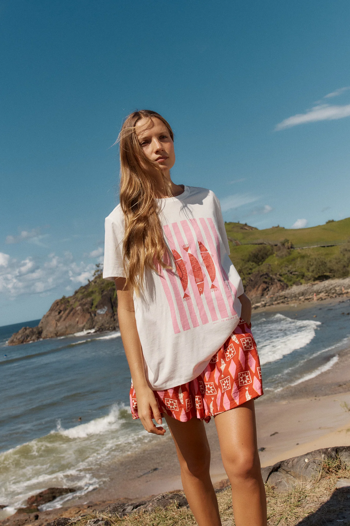 ELLIA CREW TEE - Sardinia Print - Image 2