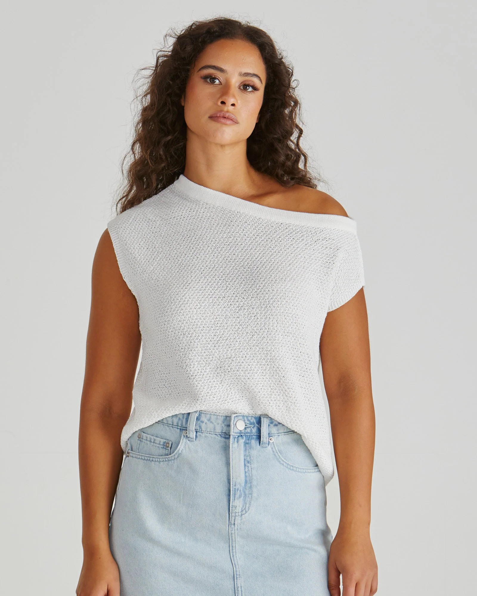 JACI KNIT TOP - White