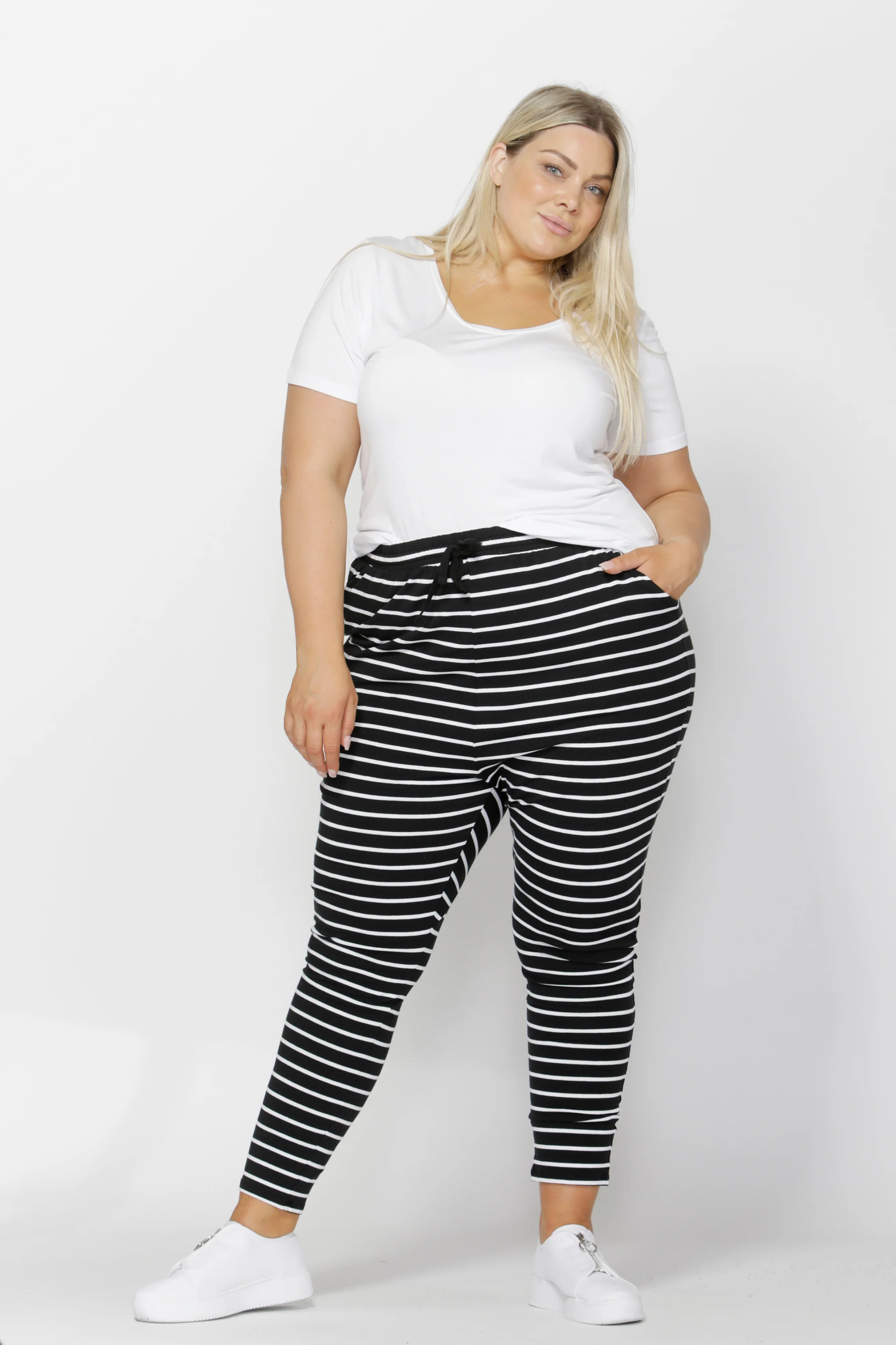 JADE PANT - Black/White Stripe - Image 10