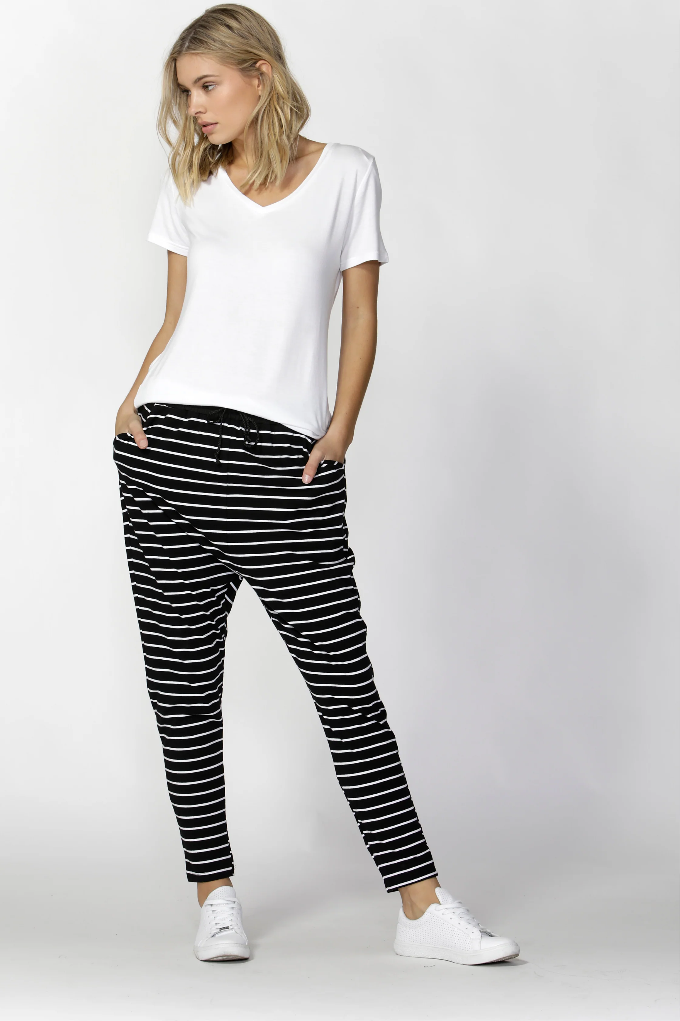 JADE PANT - Black/White Stripe - Image 16