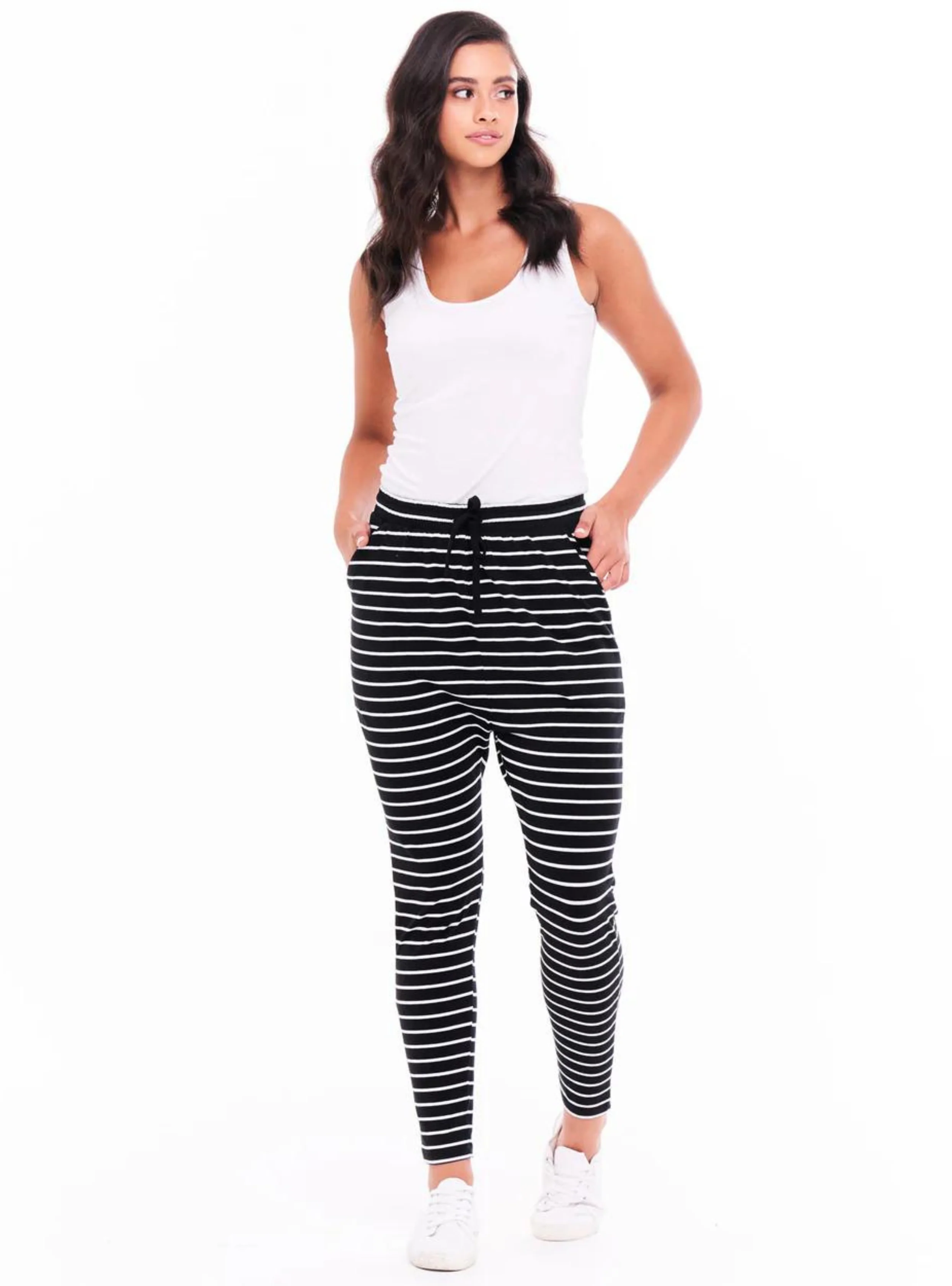 JADE PANT - Black/White Stripe - Image 5