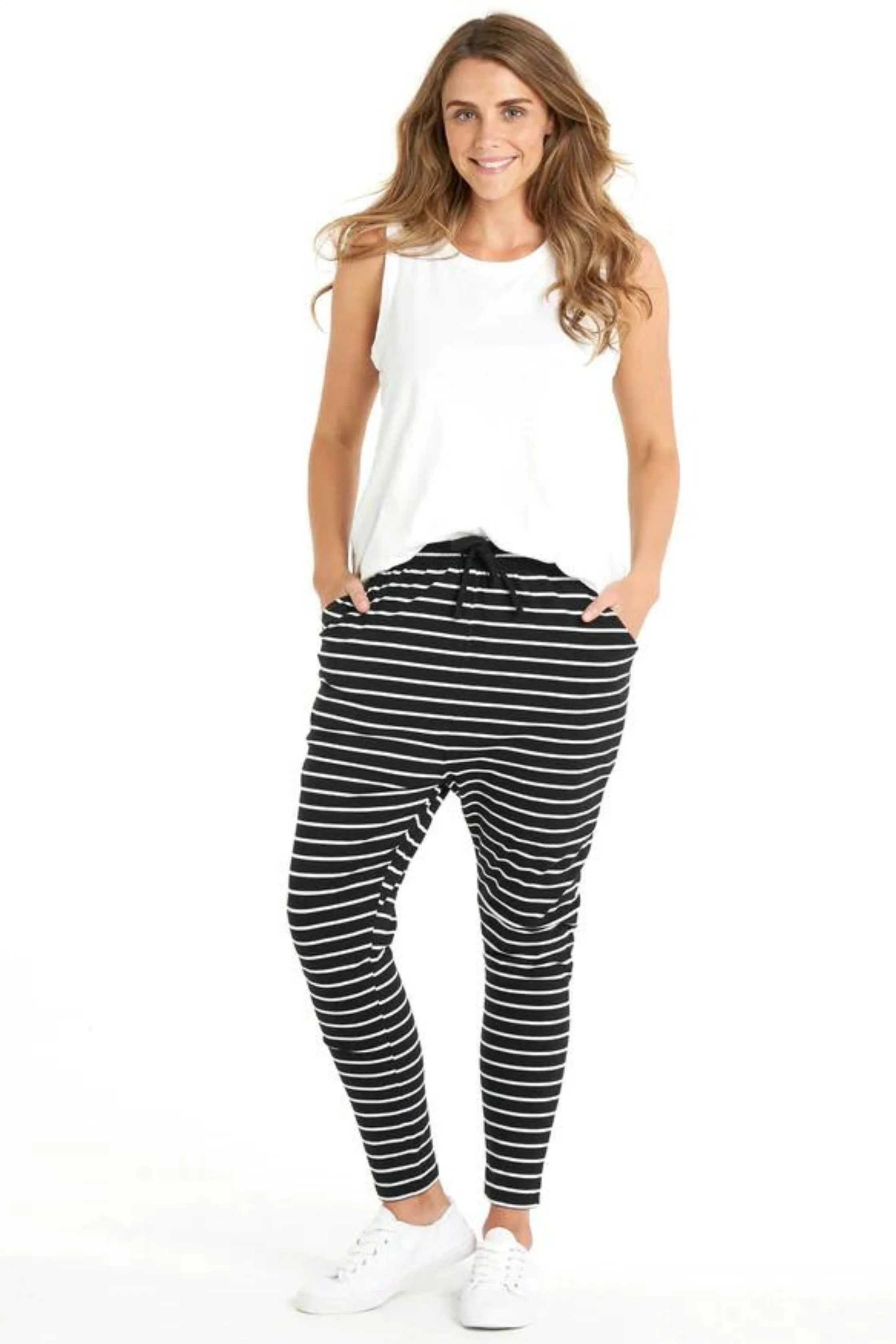 JADE PANT - Black/White Stripe - Image 8