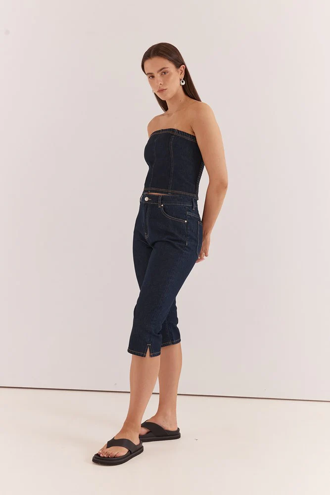 Lela Denim Pedal Pusher - Rinse Wash - Image 3