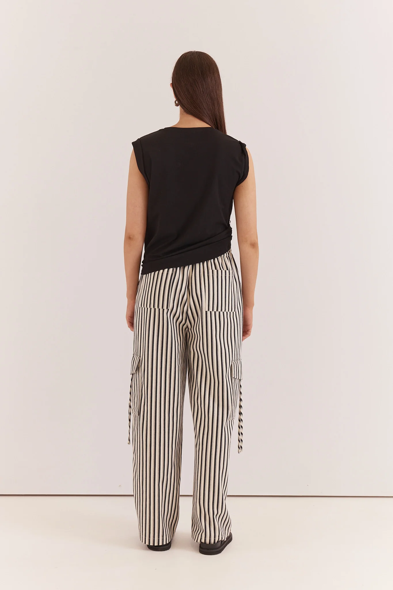 May Tie Waist Cargo - Black Cream - Image 4