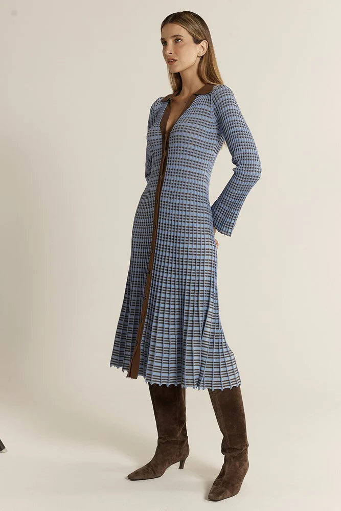 Nesta Check Knit Dress - Image 2