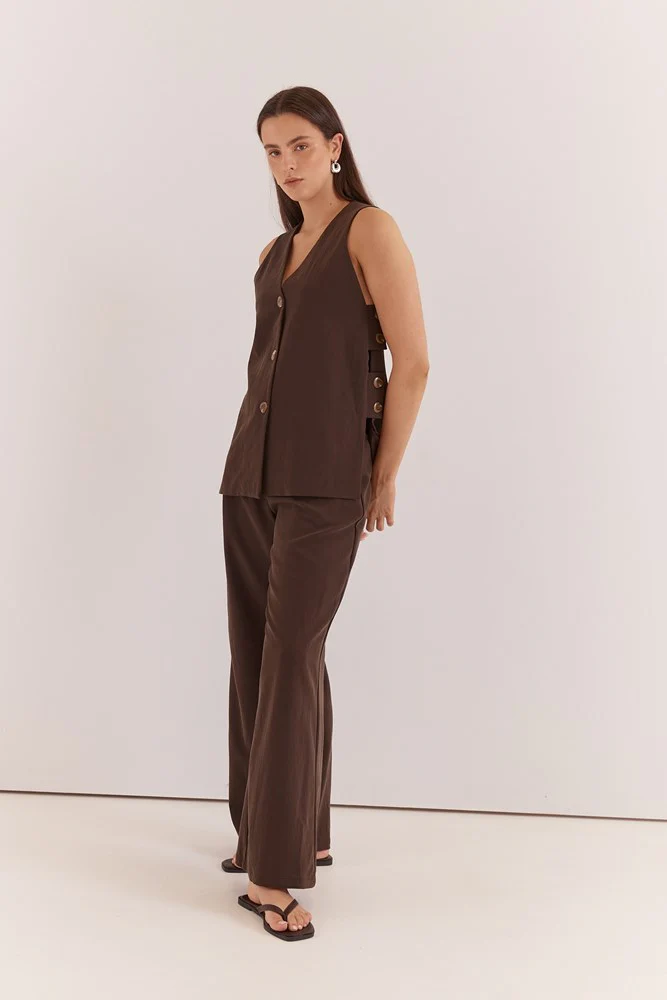 Nevra Side Panel Vest - Chocolate - Image 3