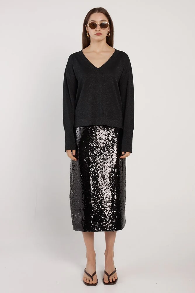 Oriane Sparkle V-Neck Knit - Image 2