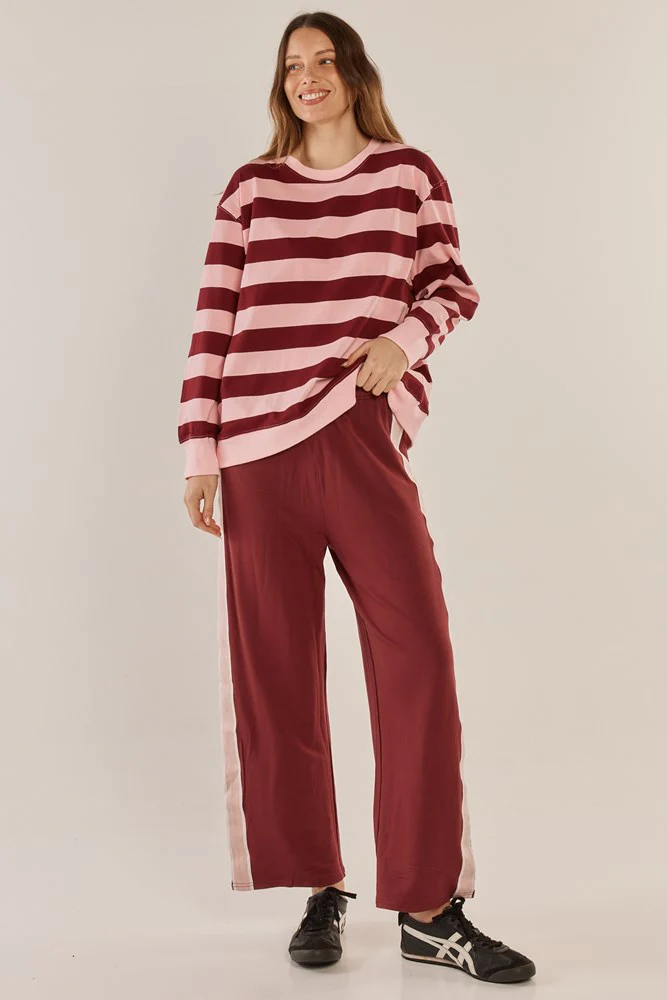 Stazie Sweatshirt - Pink/Red Stripe - Image 2