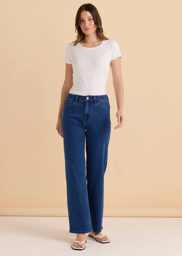 Straight Leg Jean - Dusty Blue - Image 2